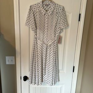 NWT white/black polka dot dress